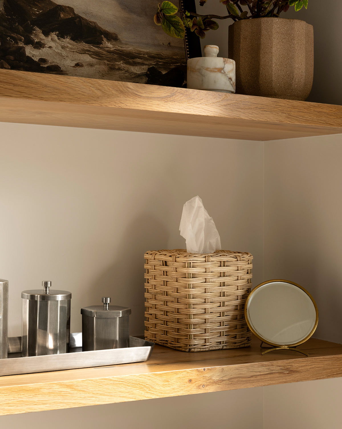 Housse de boîte à mouchoirs en osier