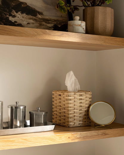 Housse de boîte à mouchoirs en osier