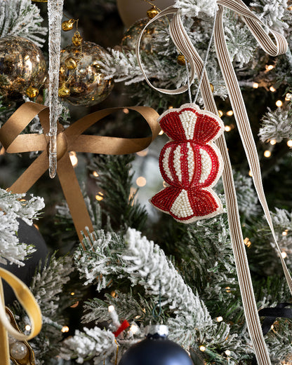 Ornements en tissu perlé faits à la main (lot de 3)