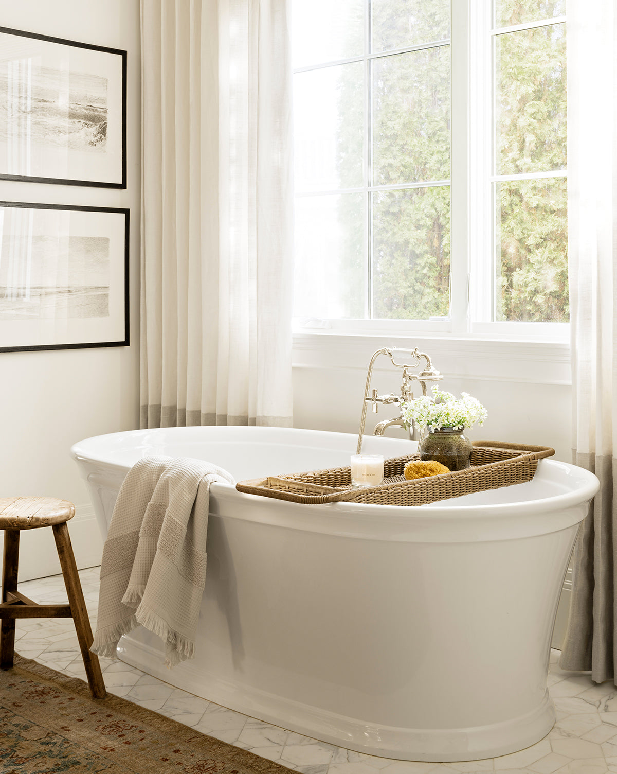 Panier de bain en rotin Pickens